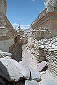  Ladakh - Lamayuru gompa, chortens and mani walls with graved stones 